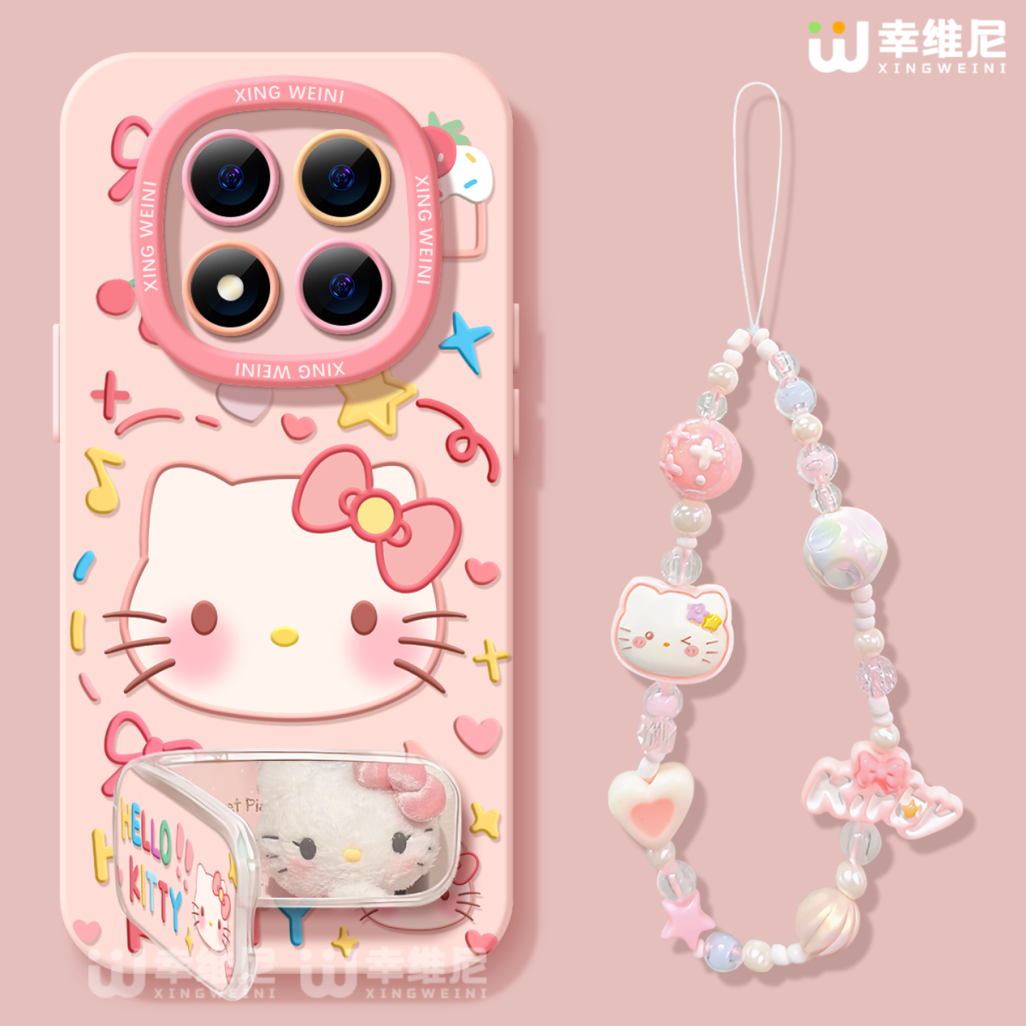 适用红米note15pro手机壳女note14保护套小米note13硅胶Turbo4手绳112pro全包note10软11可爱凯蒂猫12turbo外