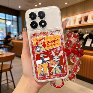 适用红米k80手机壳流沙红k70pro保护套小米k60全包note14pro尼克朱迪redmi防摔note13新年12硅胶k50马年10pro