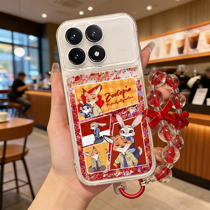 适用红米k80手机壳流沙红k70pro保护套小米k60全包note14pro尼克朱迪redmi防摔note13新年12硅胶k50马年10pro