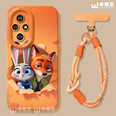 疯狂动物城适用荣耀500手机壳400pro尼克90gt狐狸80/70硅胶全包200pro+兔子300Ultra朱迪80pro直屏软外100pro