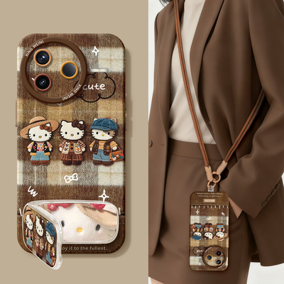 适用红米k90手机壳女款kt猫k70pro保护套小米k60全包硅胶k80至尊版redmi防摔卡通k40s秋冬软外壳k50电竞版k30