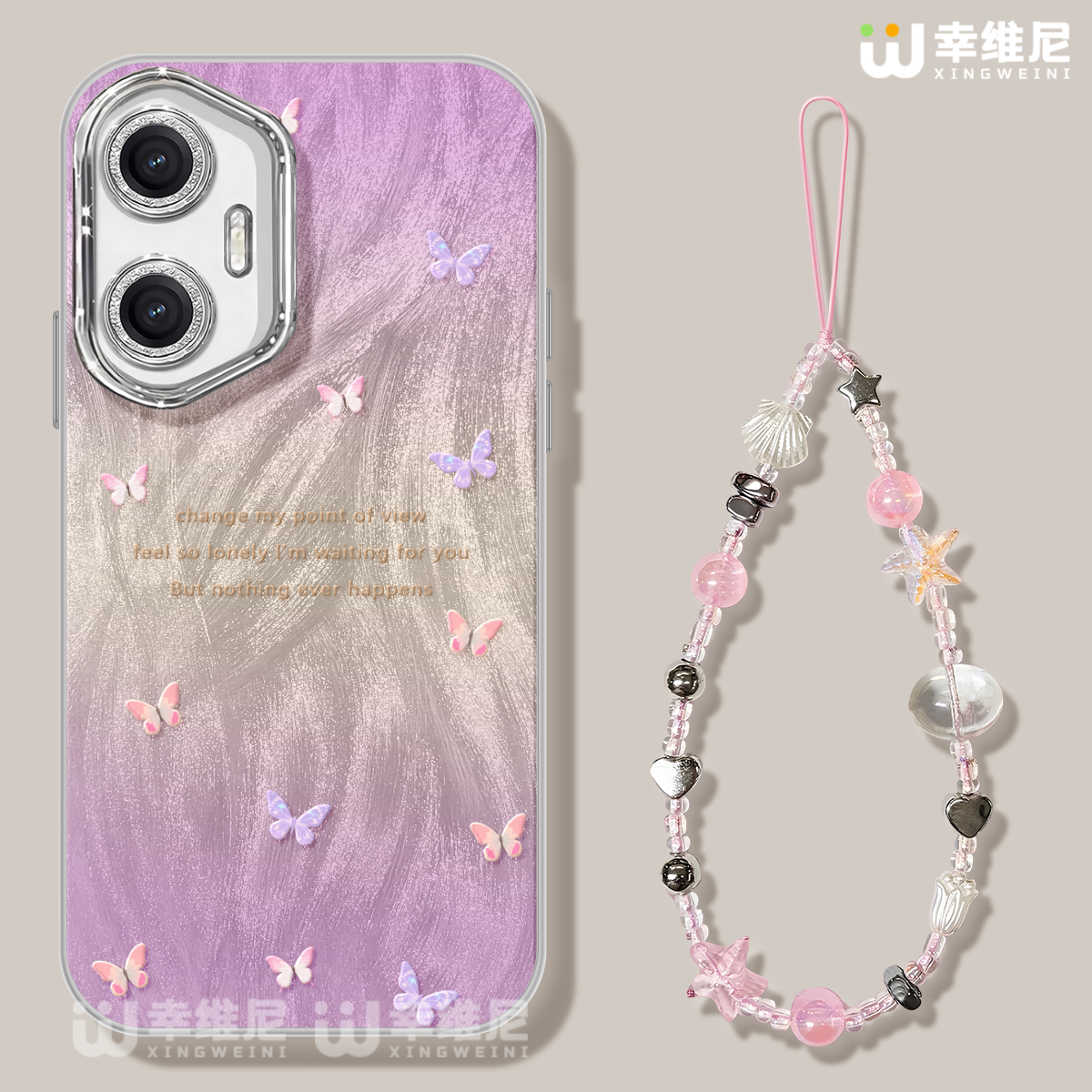 ins风适用荣耀400手机壳300pro女款200保护套100防摔50GT全包镜头膜60/70pro高级300Ultra彩色蝴蝶80pro90pro