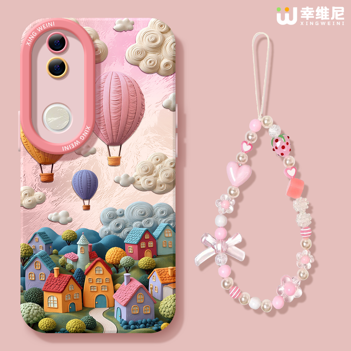 适用vivos30promini手机壳vivo女款s19pro保护套s18e全包s17防摔s15/s12硅胶s10软外壳s9气球小镇s16新款s20