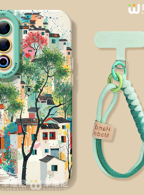 适用魅族21手机壳女款魅族21pro保护套硅胶魅族21 Note全包防摔外壳水彩小镇魅族20新款网红小众魅族20Pro软