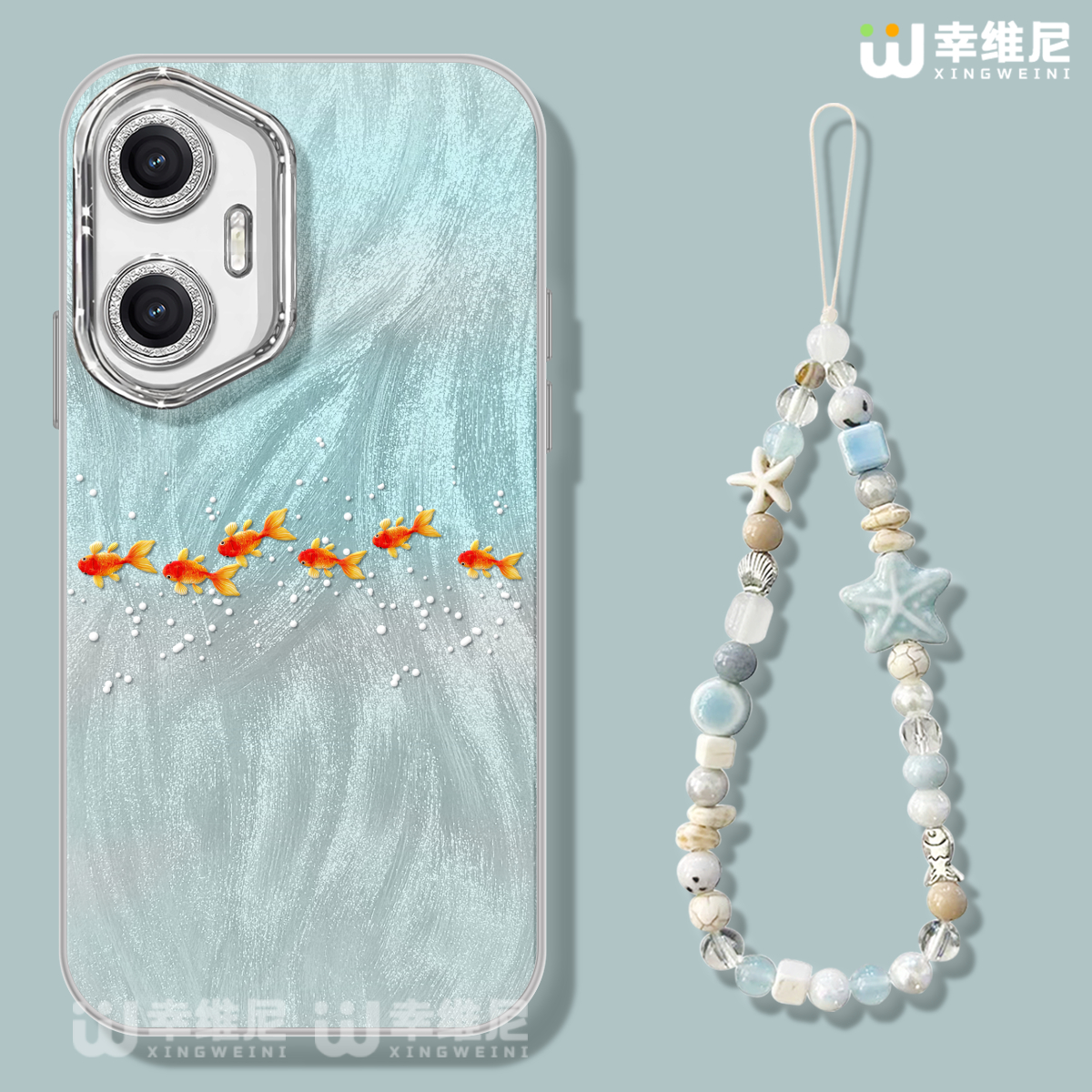 ins风适用荣耀400手机壳300pro女款200保护套100防摔50GT全包镜头膜60/70pro小众300Ultra高级金鱼80pro90pro