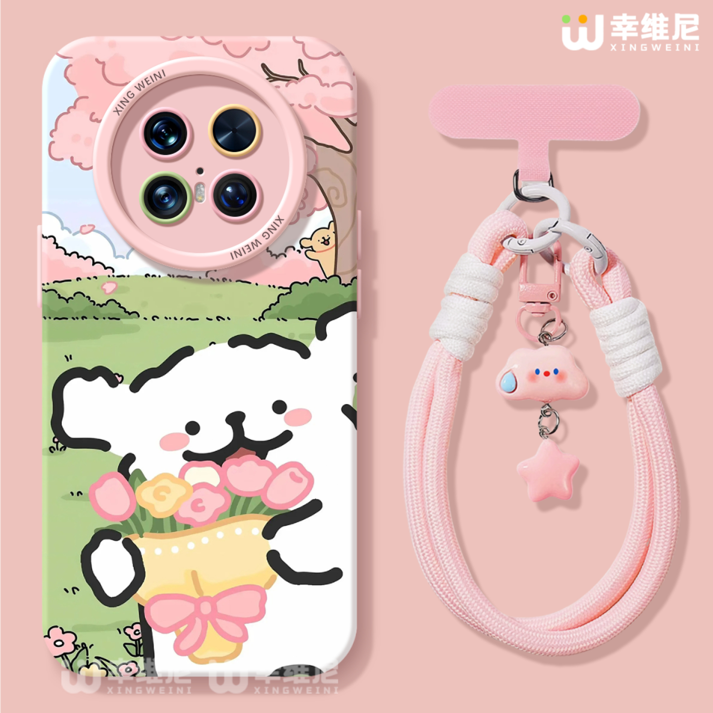 适用华为mate70pro手机壳女款mate60保护套30pro硅胶60pro+全包mate60RS防摔40por软壳meta50e捧花小狗mate70