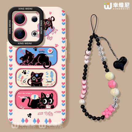 适用opporeno15手机壳女款reno13pro保护套12全包11pro硅胶9/8/6防摔reno7se可爱oppo软壳5pro卡通黑猫reno14