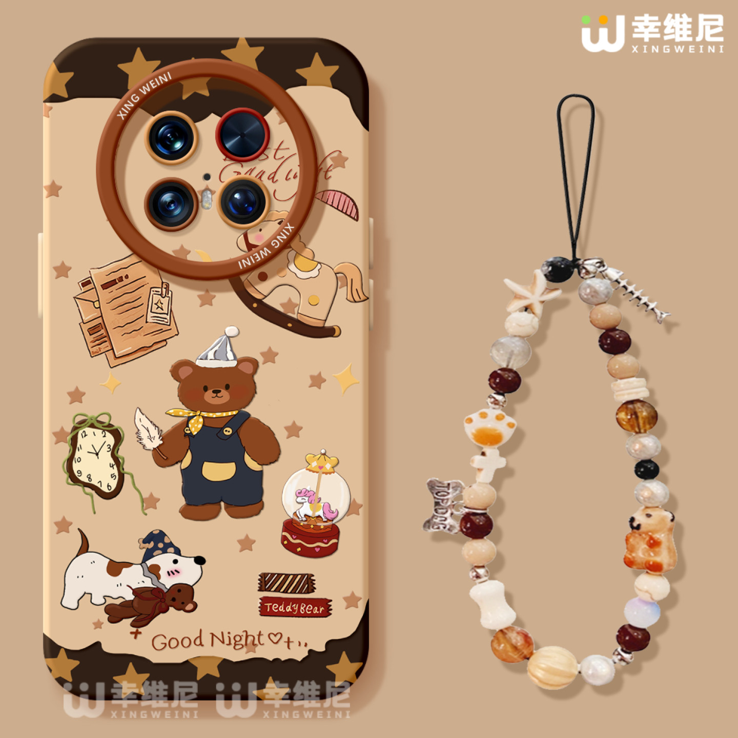 适用华为mate80pro手机壳女款mate70air保护套30硅胶全包mate60RS防摔40por软壳meta50e咖色小熊mate80promax