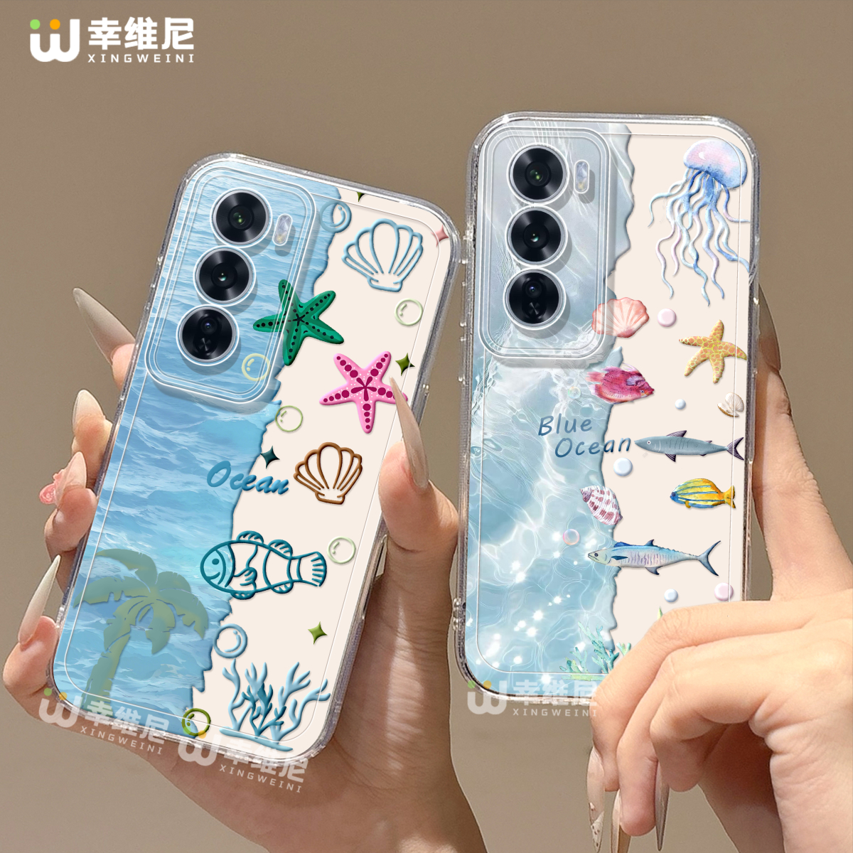 适用opporeno14手机壳女款reno13pro保护套12全包11pro硅胶9/8/6防摔reno7se透明oppo软壳5por海洋世界reno10