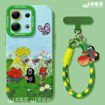 适用opporeno15手机壳女款reno13pro保护套12全包11pro硅胶9/8/6防摔reno7se高级oppo软壳5pro卡通鼹鼠reno14