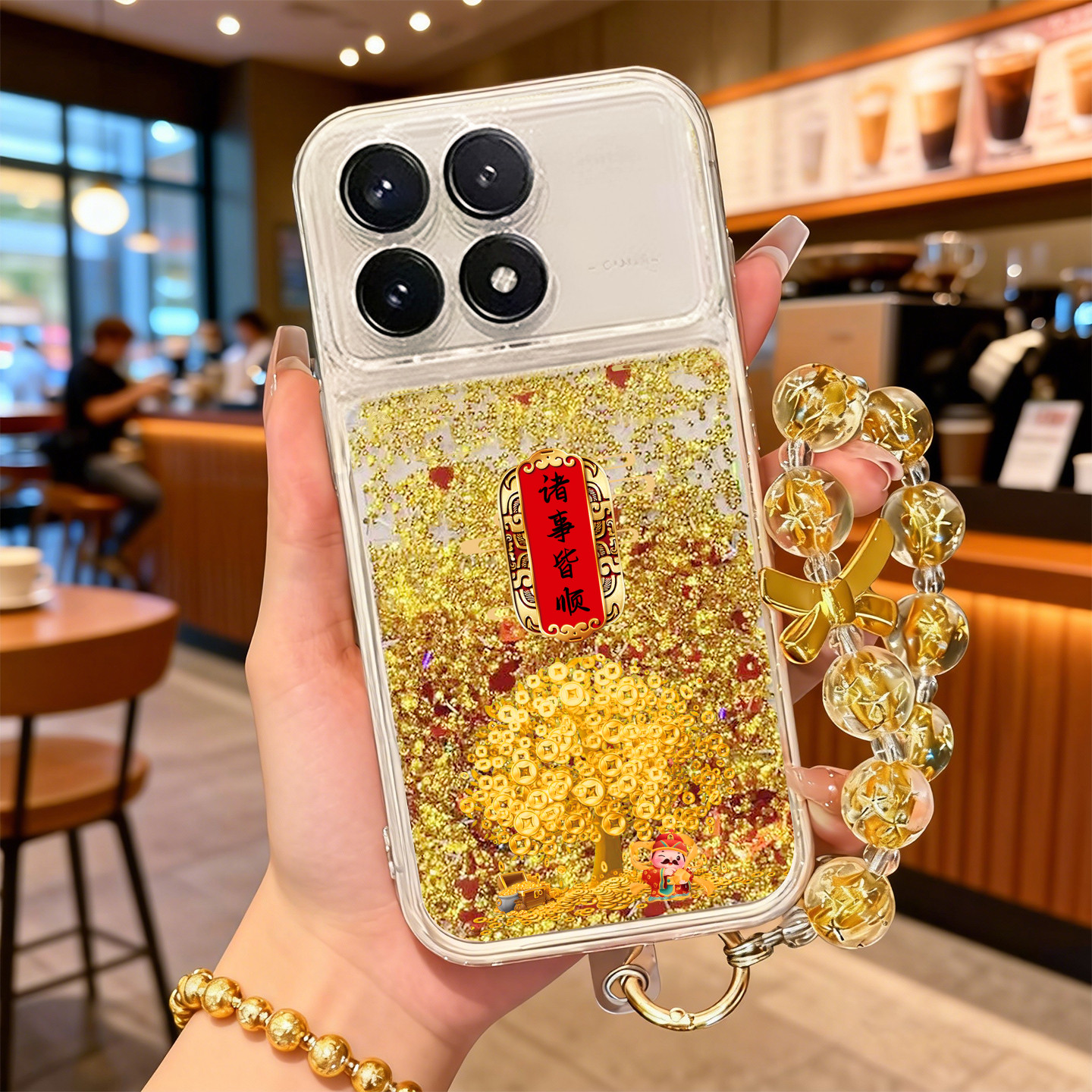 适用红米k80手机壳流沙k70pro保护套小米k60全包note14pro摇钱树redmi防摔note13新年红色12硅胶k50马年10pro