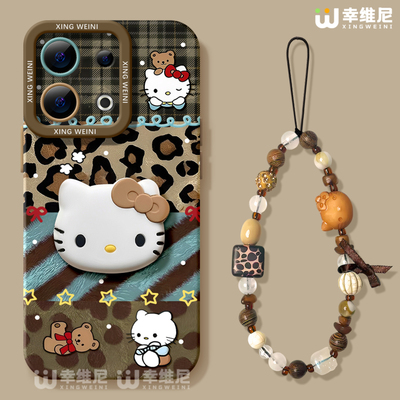 豹纹KT猫适用opporeno14手机壳reno13pro保护套12全包11pro硅胶9/8/6防摔reno7se高级oppo软壳5pro女款reno10