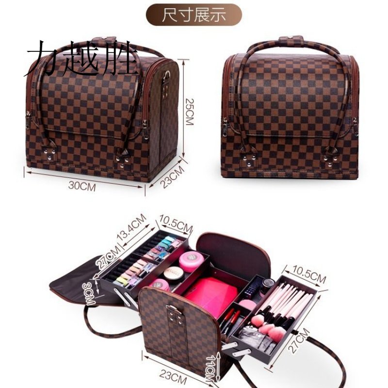 专业大号化妆包大容量手提式化妆箱多层半永久跟妆专用皮包