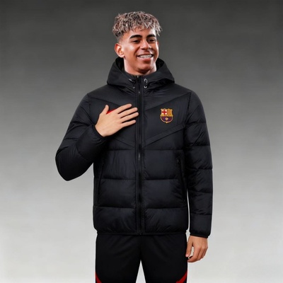 2025巴萨羽绒服长袖秋冬保暖训练服外套棉服足球赛前出场运动服