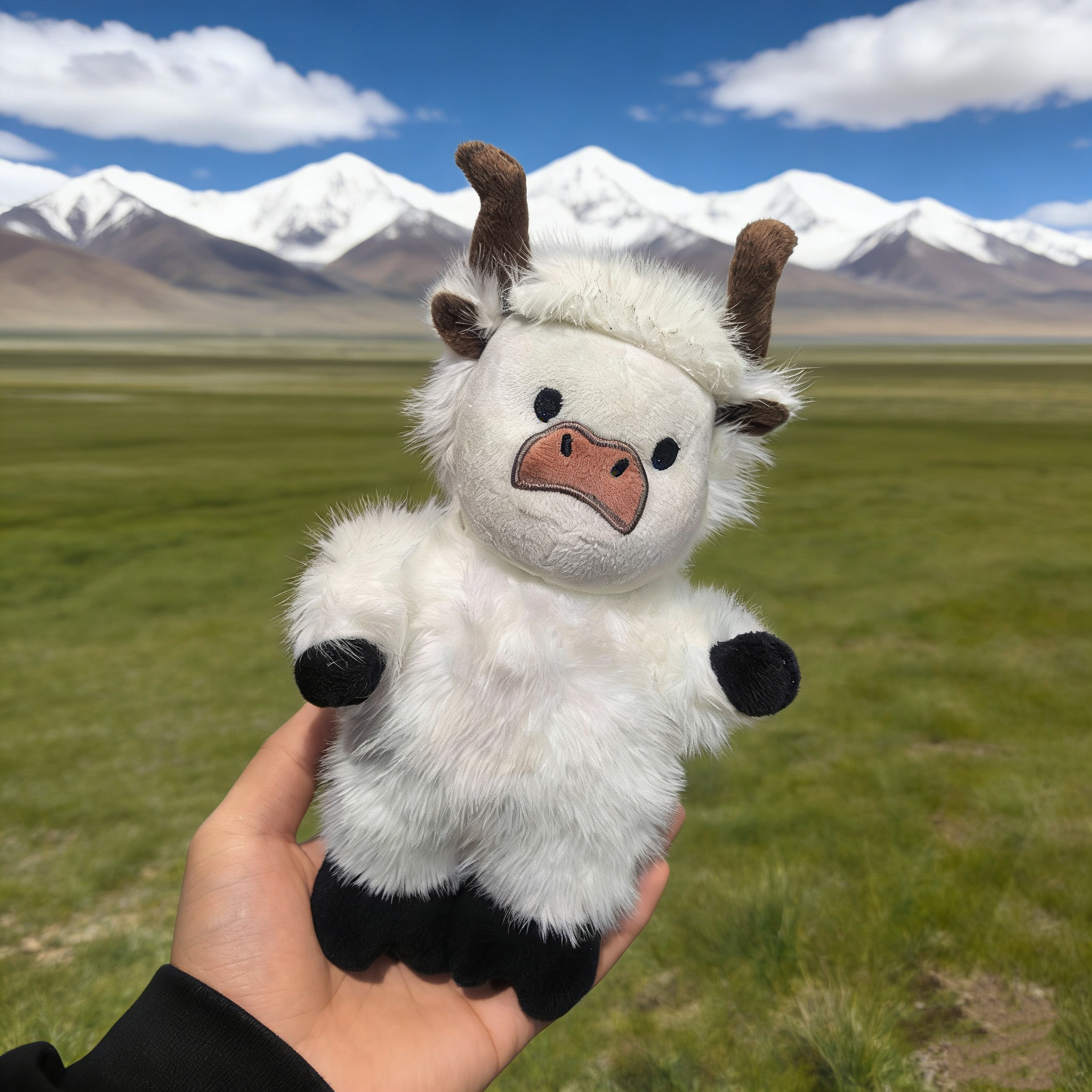 情绪拉萨西藏吉祥物拉萨牦牛网红小牛曲曲写实派斗舞毛绒公仔挂件