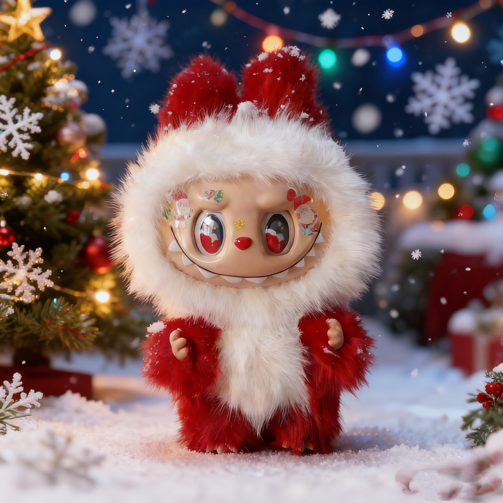 新款改娃38cm圣诞老人布布搪胶毛绒公仔大号38cm毛绒玩偶圣诞礼物