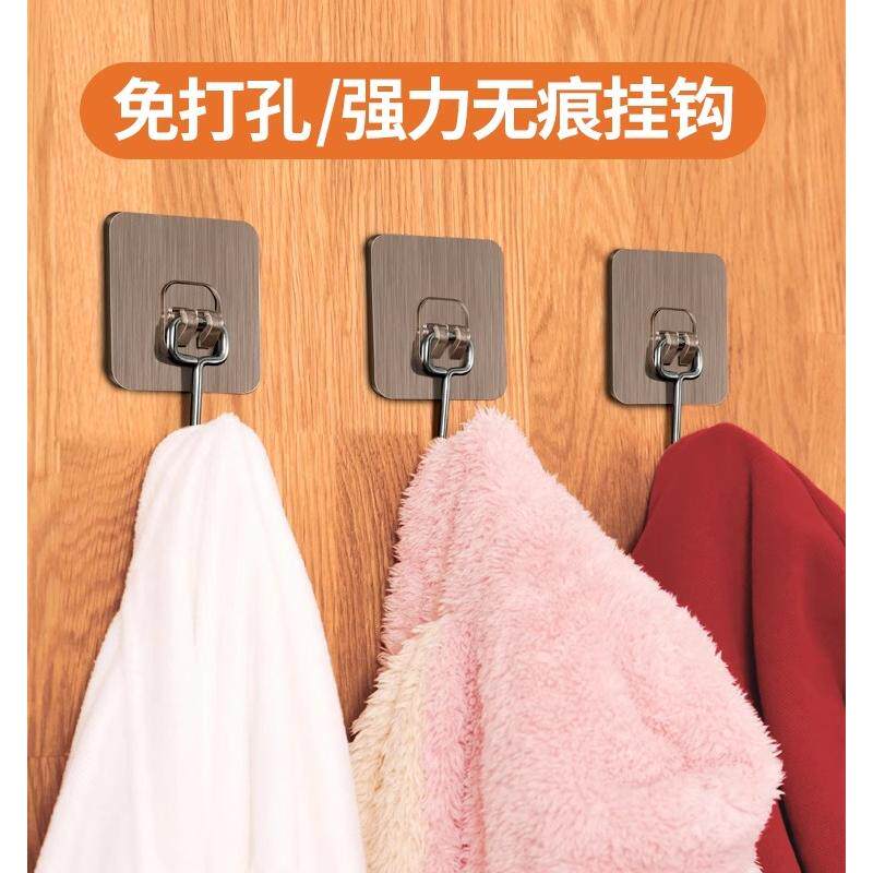 能贴在木板上的厨具大挂钩沾墙上挂衣服勾粘在木头上挂锅透明强力