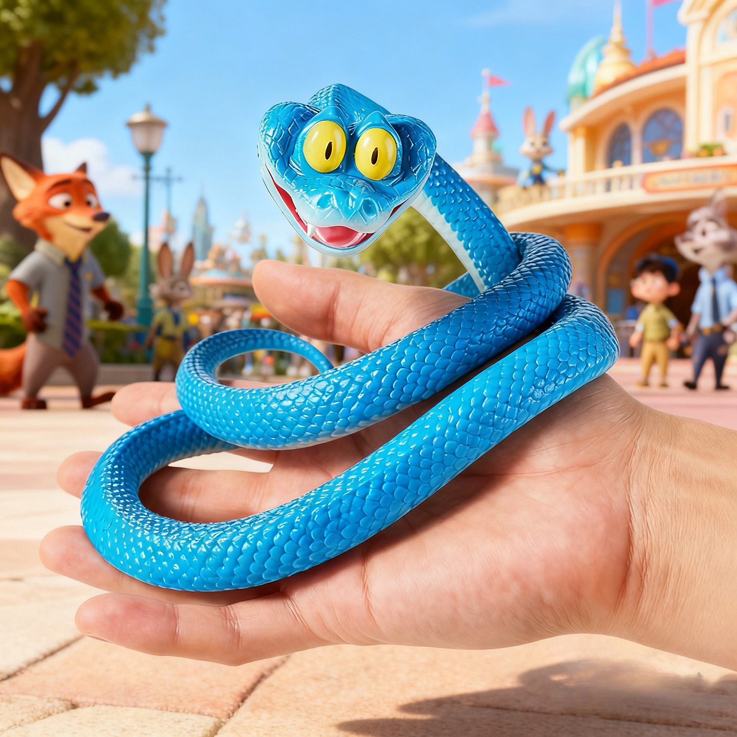 疯狂动物城2周边蛇盖瑞仿真动物模型一条手办全身可动摆件礼盒装