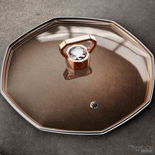 八边形锅盖菱形锅盖八角锅盖茶色玻璃八角盖专用不粘锅盖茶色八角