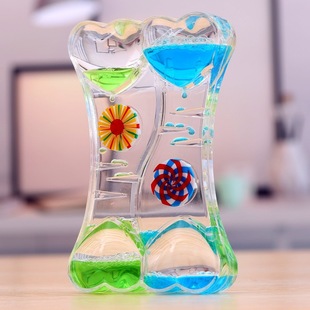 油漏玩具创意塑料漏斗动物油水滴液体沙漏摆件动感计时器儿童礼物
