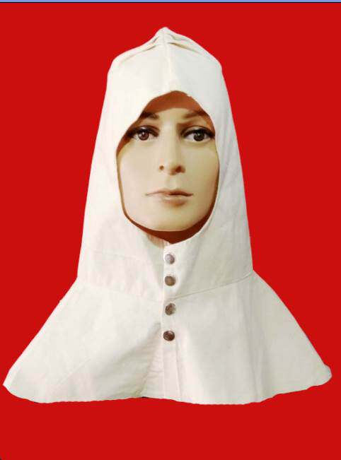 船厂用白棉帆布风帽/防护帽/电焊工用白色披肩帽/防尘风帽披肩帽