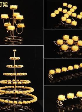 供佛合金酥油灯架子佛前供灯酥油座108盏万字蜡烛台七星长明灯座