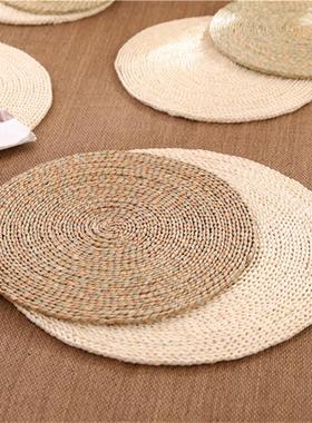 蒲团圆形包邮藤编草编榻榻米加厚飘窗坐垫打坐垫拜佛垫子瑜伽垫