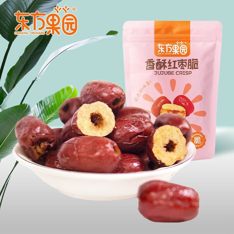 东方果园香酥红枣脆68g去核新疆若羌红枣脆枣灰枣脆无核零食