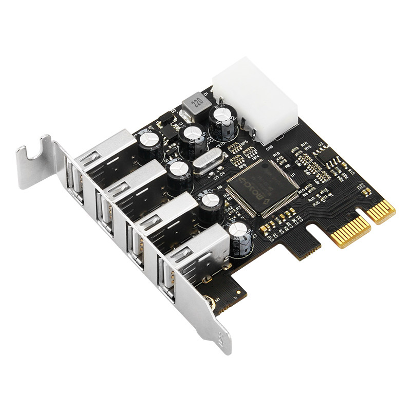 MOGE PCIE TO 4-PORT USB2.0 EXPANSION CARD SUPPORTS 2U SMALL CHASSIS HALF-HEIGHT BEZEL DRIVE-FREE 2029