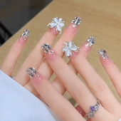款 2024新款 手工穿戴甲极光钻爆闪水晶蝴蝶气质显白美甲高级感法式