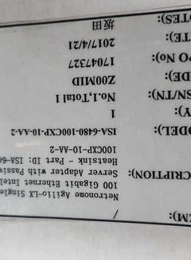 {议价}Netronome智能万兆网卡，型号：ISA-6480-10