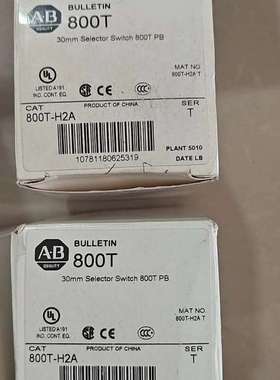 议价：AB800T-H2A选择开关，30mm标准旋钮，白色