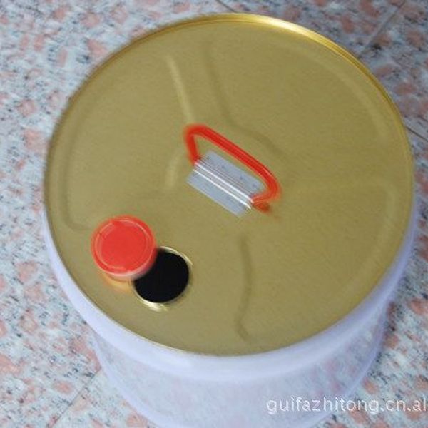 山东淄博桓台贵发制桶10-20L马口铁涂白伸缩盖圆桶溶剂桶