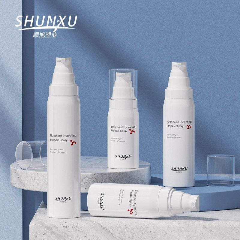 现货100ml白色斜圆按压小喷瓶120ml细雾爽肤水定妆雾化分装喷雾瓶