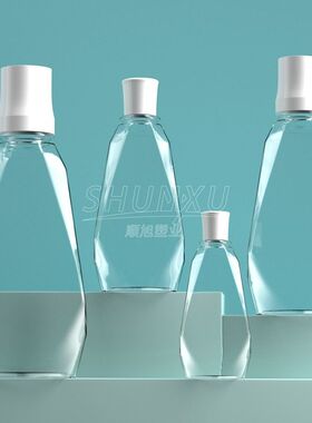 工厂300ml500mlpet透明钻石型漱口水瓶口腔护理清洁液分装空瓶子