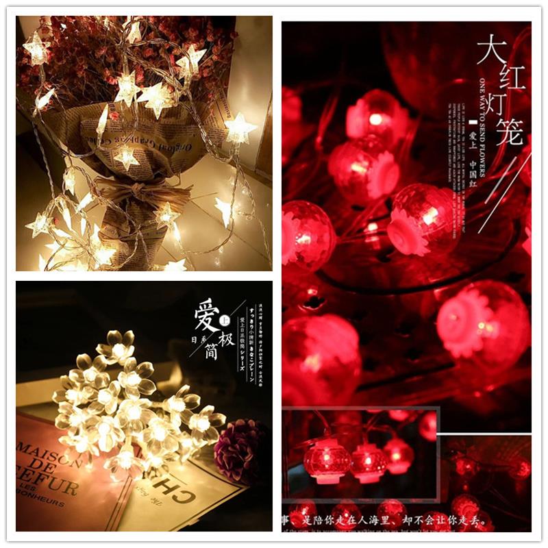 中国结灯笼闪光灯霓虹灯樱花星星雪花灯串室内小夜灯彩灯圣诞装饰