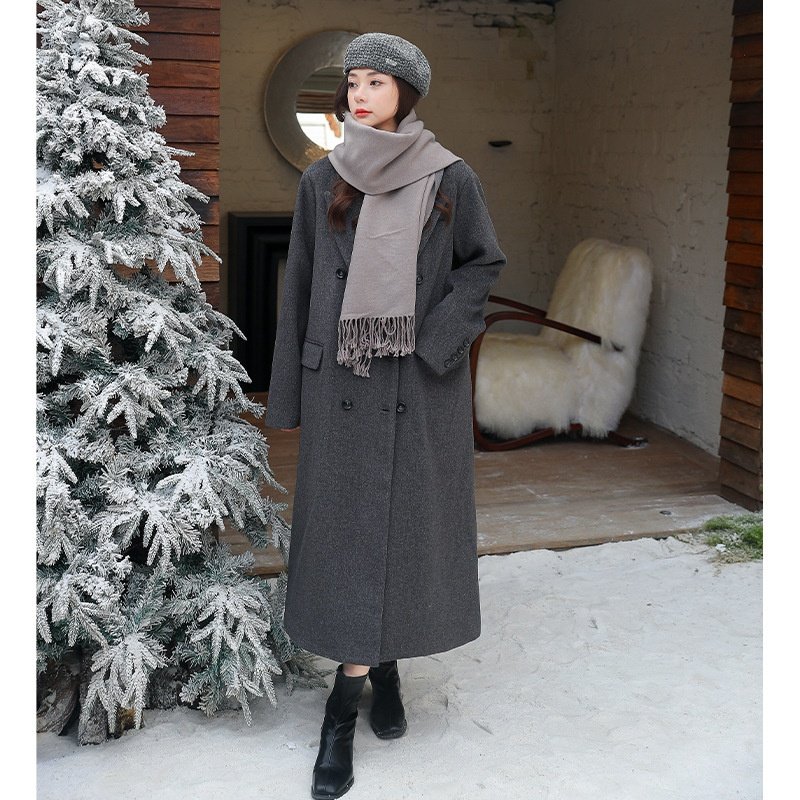 冬季大码女装灰色毛呢大衣女胖mm气质显瘦加棉长款呢子外套25162,女装/女士精品,大码呢大衣,淘宝优惠券,粉丝福利购,淘宝优惠卷