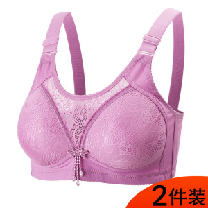 抹胸聚拢无钢圈中年妈妈内衣女2023夏季薄款文胸大码四排扣收副乳