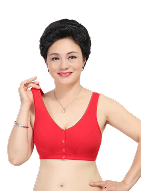 舒适妈妈前扣薄款冬季无钢圈文胸