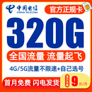 中国电信流量卡大流量5g手机电话卡大王卡无线限纯上网卡全国通用