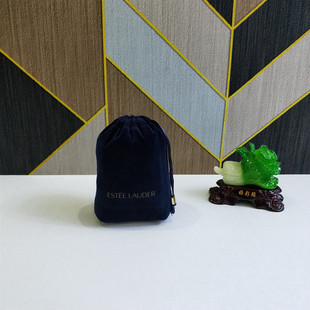 雅诗兰黛专柜赠品包便携简约深兰色丝绒抽绳袋化妆包收纳袋收纳包