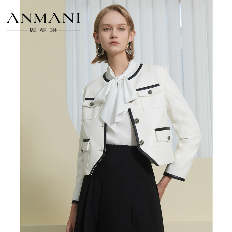ANMANI时尚撞色环保皮皮衣