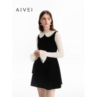 AIVEI欣贺艾薇2026秋季新名媛千金风娃娃领无袖连衣裙XSV7L03B