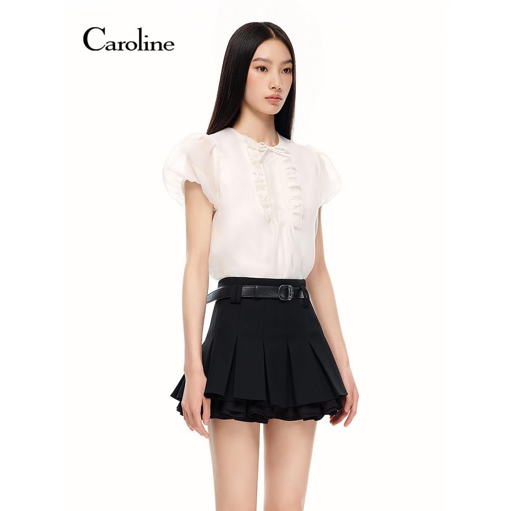 Caroline卡洛琳2026夏季新款法式欧根纱雪纺衬衫上衣 ESC3S01A