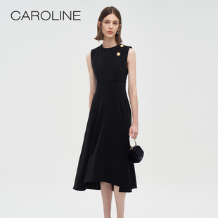 Caroline 商场同款 2023秋季新款无袖气质连衣裙P641601D