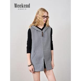 卫衣连衣裙XRW6L02C 格雷风休闲连帽拉链无袖 卓雅周末2025冬季 新款