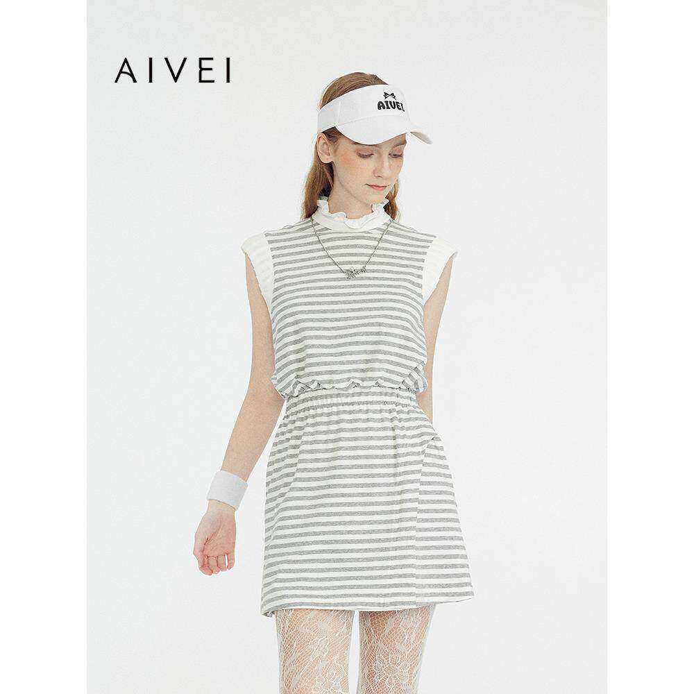 【高尔夫系列】AIVEI欣贺艾薇2025春夏休闲运动风高腰无袖连衣裙
