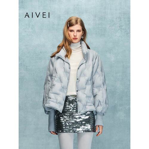 AIVEI欣贺艾薇2025冬季新简约文艺面包服慵懒通勤羽绒服XRV7G18B