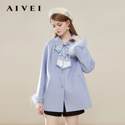 aivei高级感超好看文艺毛呢外套