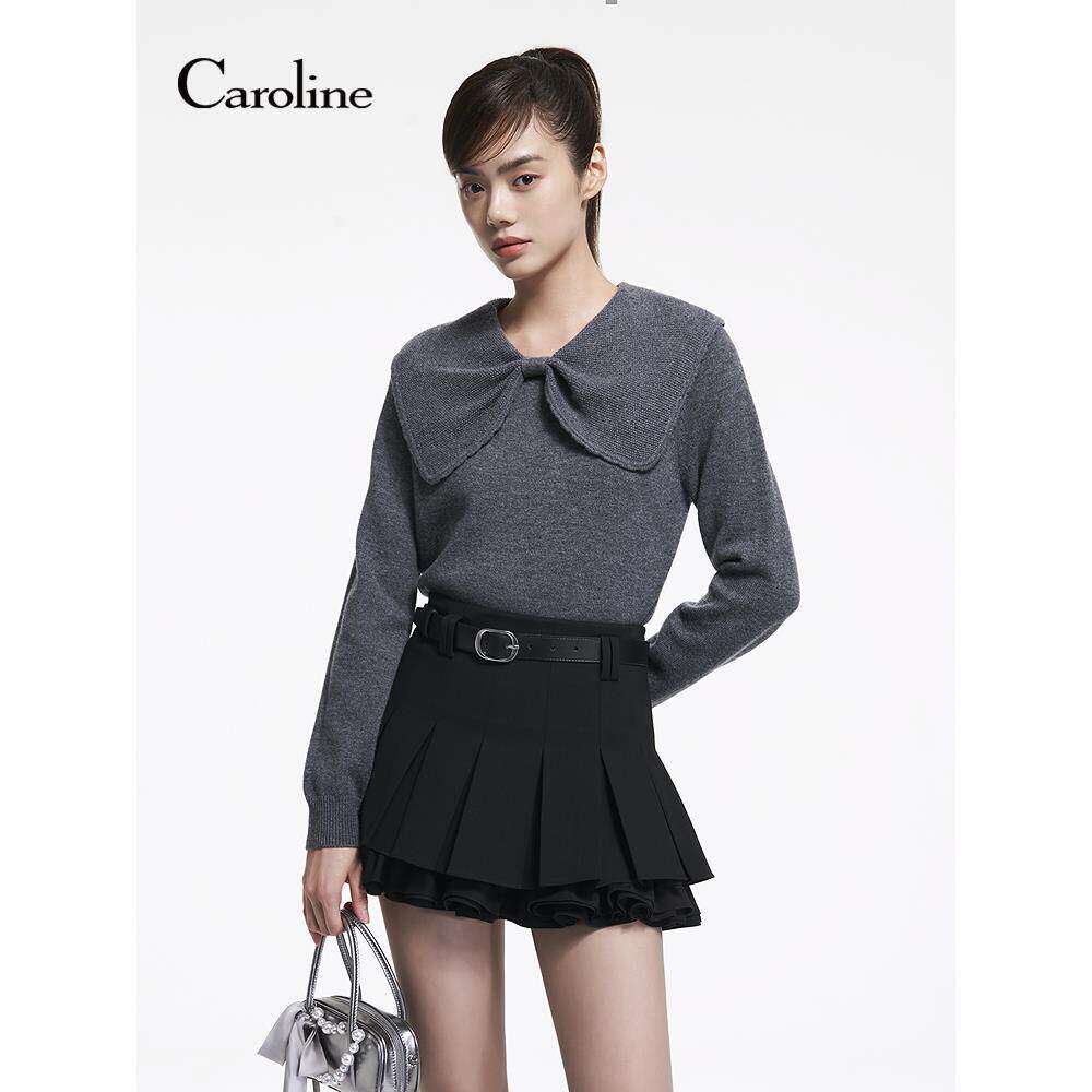 Caroline卡洛琳2025冬季新款甜美披肩娃娃领羊毛针织衫ERC7M03C
